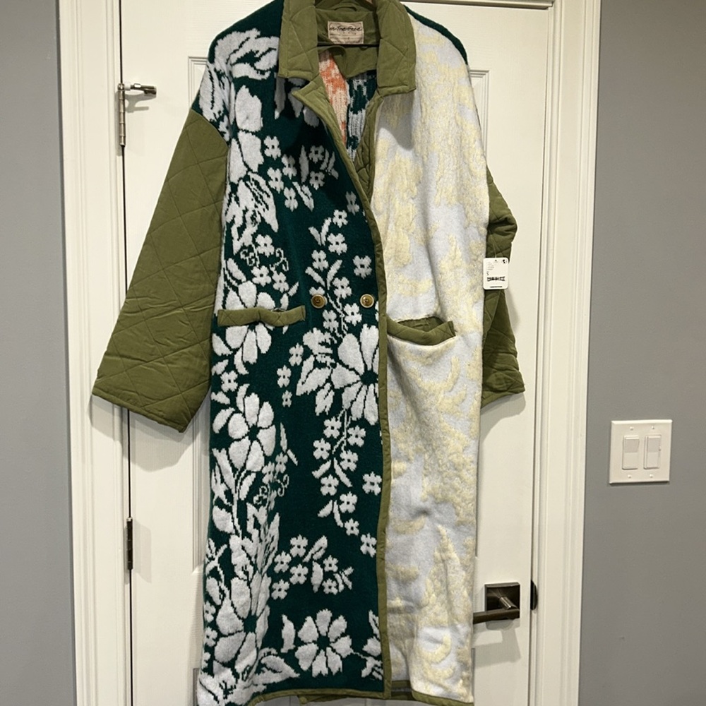 NWT Free People Home Sweet Home Coat Quilted Sweater Duster Jacket SZ S Z450 - Picture 4 of 5